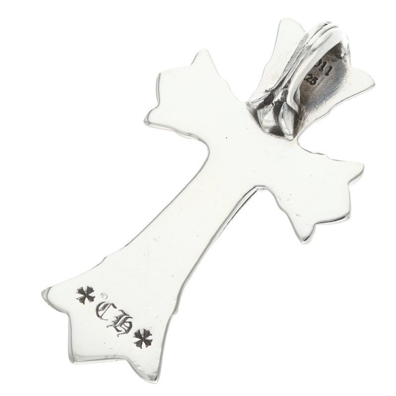 Chrome Hearts Dbl CH Crs Sml Small Double CH Cross Pendant Silver Necklace