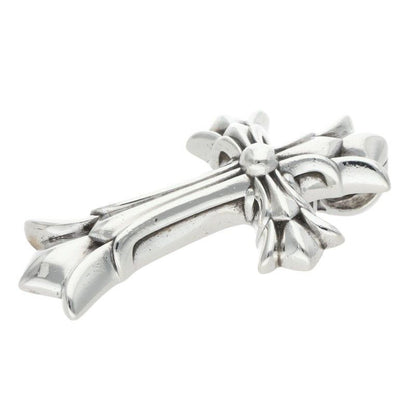 Chrome Hearts Dbl CH Crs Sml Small Double CH Cross Pendant Silver Necklace