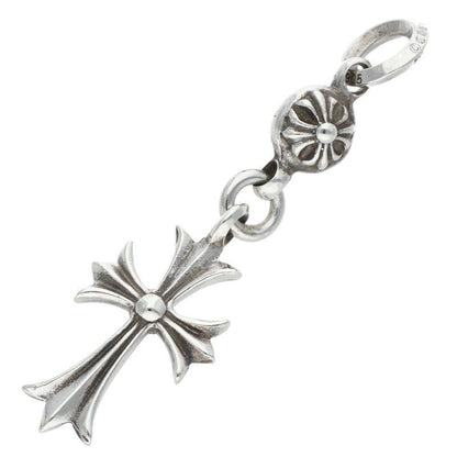 Chrome Hearts Tny CH Crs 1 Ball Tiny Ch Cross Charm Silver Necklace Top