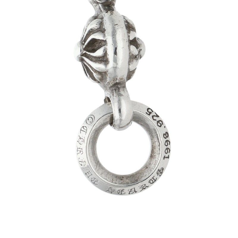 Chrome Hearts Tny CH Crs 1 Ball Tiny Ch Cross Charm Silver Necklace Top