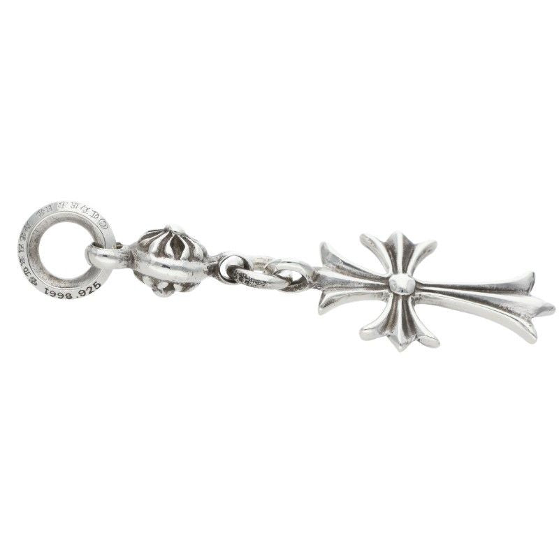 Chrome Hearts Tny CH Crs 1 Ball Tiny Ch Cross Charm Silver Necklace Top