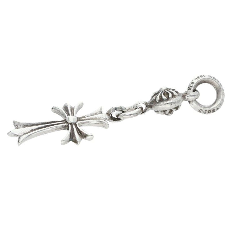 Chrome Hearts Tny CH Crs 1 Ball Tiny Ch Cross Charm Silver Necklace Top