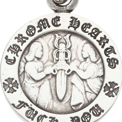 Chrome Hearts Chrm Angl Mdl Angel Medal Charm V1 Silver Necklace Top