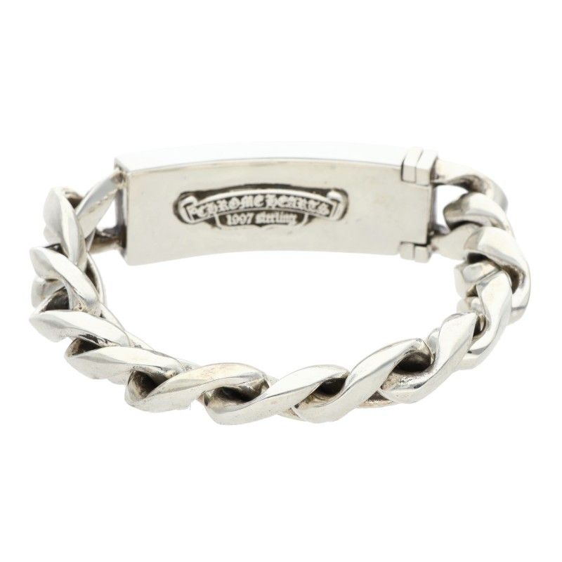 Chrome Hearts ID Floral Crs Cross ID Classic Silver Bracelet