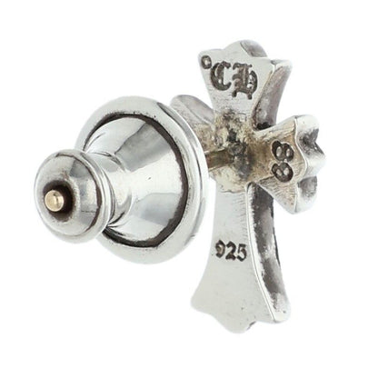 Chrome Hearts No2 CH Crs Dia CH Cross Stud Silver Earrings