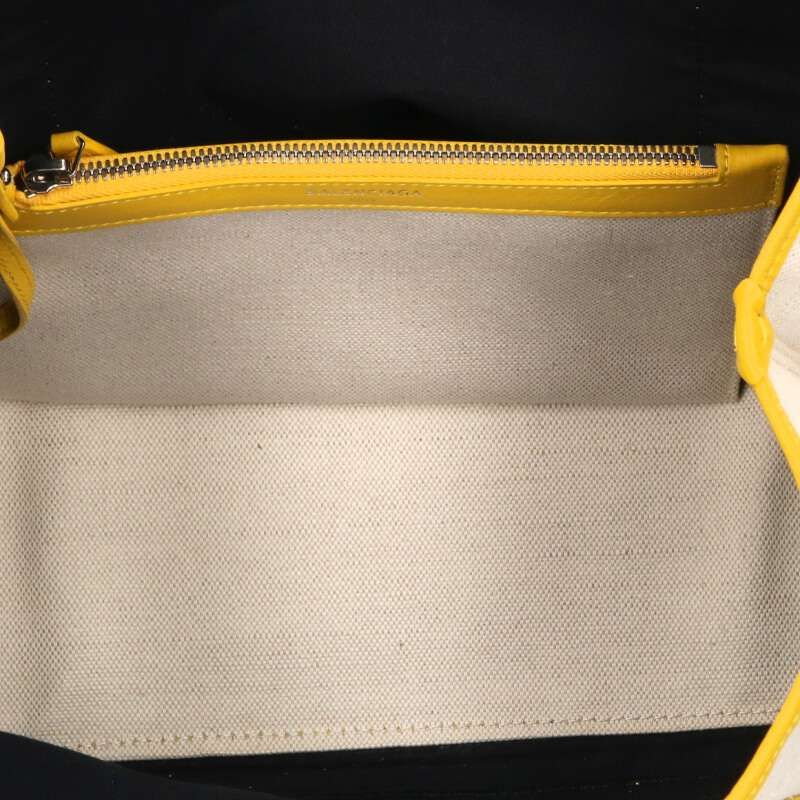 Balenciaga Navy Cabas S Canvas Calfskin Handbag