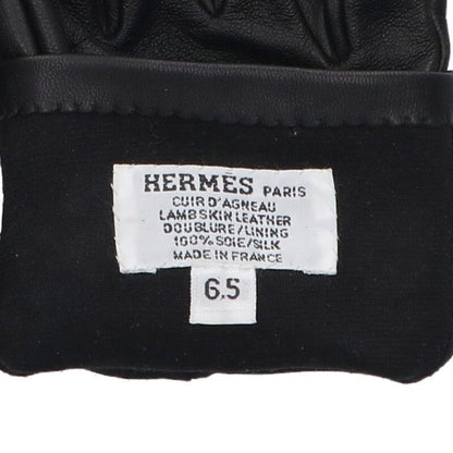 Hermes Lucky Charm Lambskin Leather Gloves 6.5 Keychain