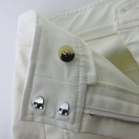 Hermes Wide Pants Cotton Stretch White 36