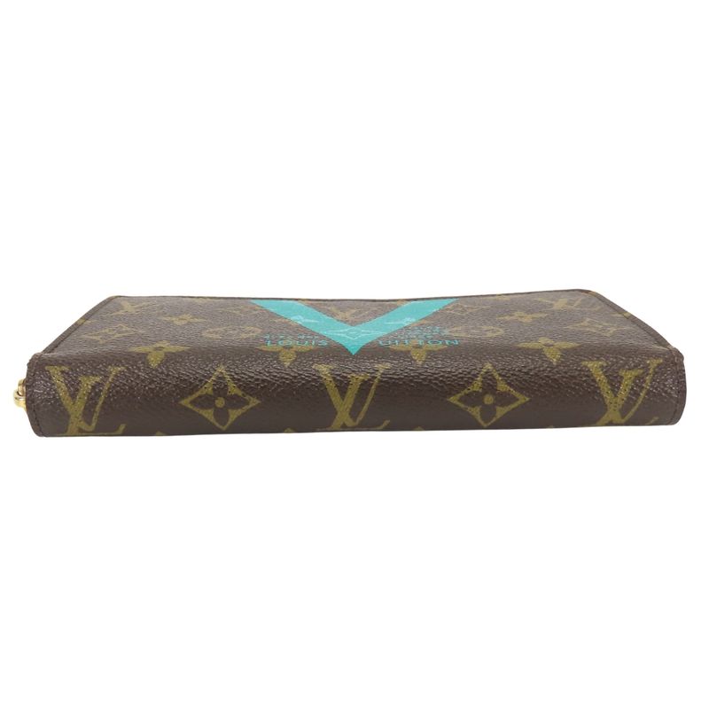 Louis Vuitton Wallet Zippy Monogram Turcoise Brown