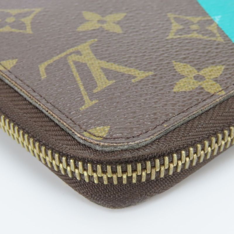 Louis Vuitton Wallet Zippy Monogram Turcoise Brown