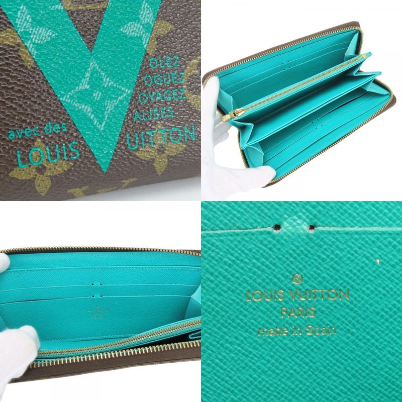 Louis Vuitton Wallet Zippy Monogram Turcoise Brown
