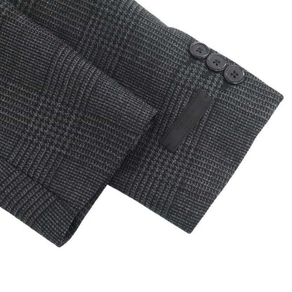 Prada Single Breasted Wool Check Coat Gray 44