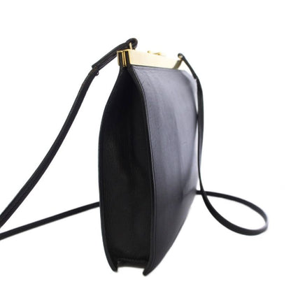 Celine Phoebe Philo Era Clasp Mini Shoulder Bag Leather Logo Foiing Black YT OH