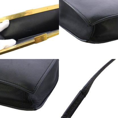 Celine Phoebe Philo Era Clasp Mini Shoulder Bag Leather Logo Foiing Black YT OH
