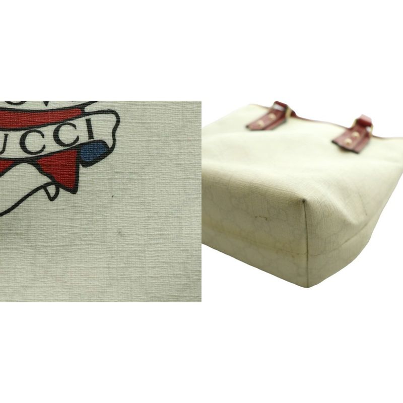 Gucci GG Canvas Love Tote Hand Off White Red SS
