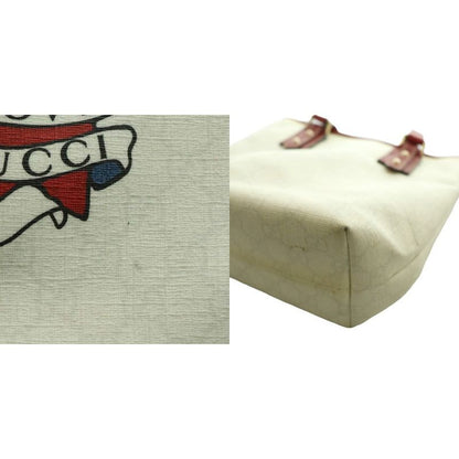 Gucci GG Canvas Love Tote Hand Off White Red SS