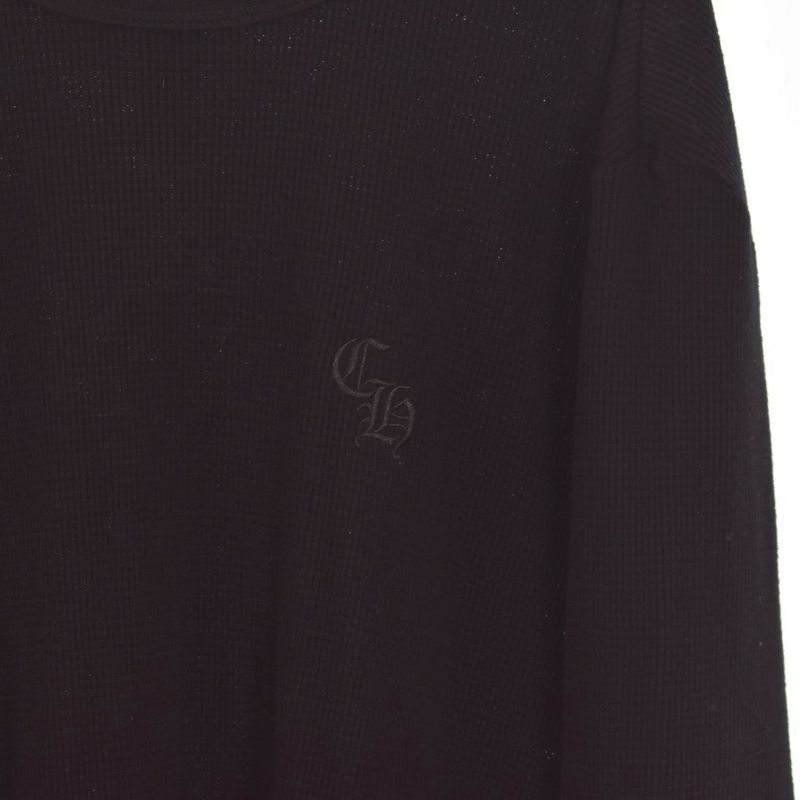 Chrome Hearts Not CH Logo Embroidery Thermal Knit Long Sleeve Top Waffle Long