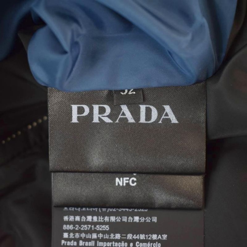 Prada Triangle Plate Logo Jacket Reversible 52 Black Blue