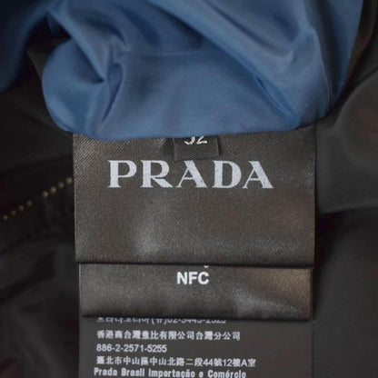 Prada Triangle Plate Logo Jacket Reversible 52 Black Blue