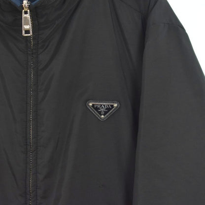 Prada Triangle Plate Logo Jacket Reversible 52 Black Blue