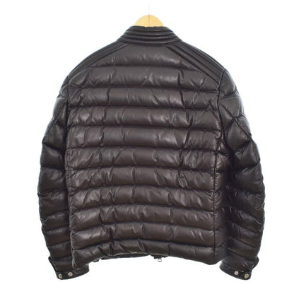 Moncler Amiot All Leather Down Jacket Rider's Lamb Sheep 2 M Black