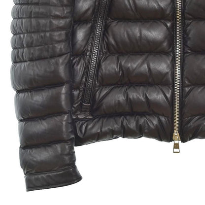 Moncler Amiot All Leather Down Jacket Rider's Lamb Sheep 2 M Black