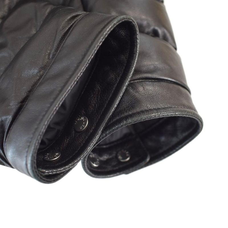 Moncler Amiot All Leather Down Jacket Rider's Lamb Sheep 2 M Black