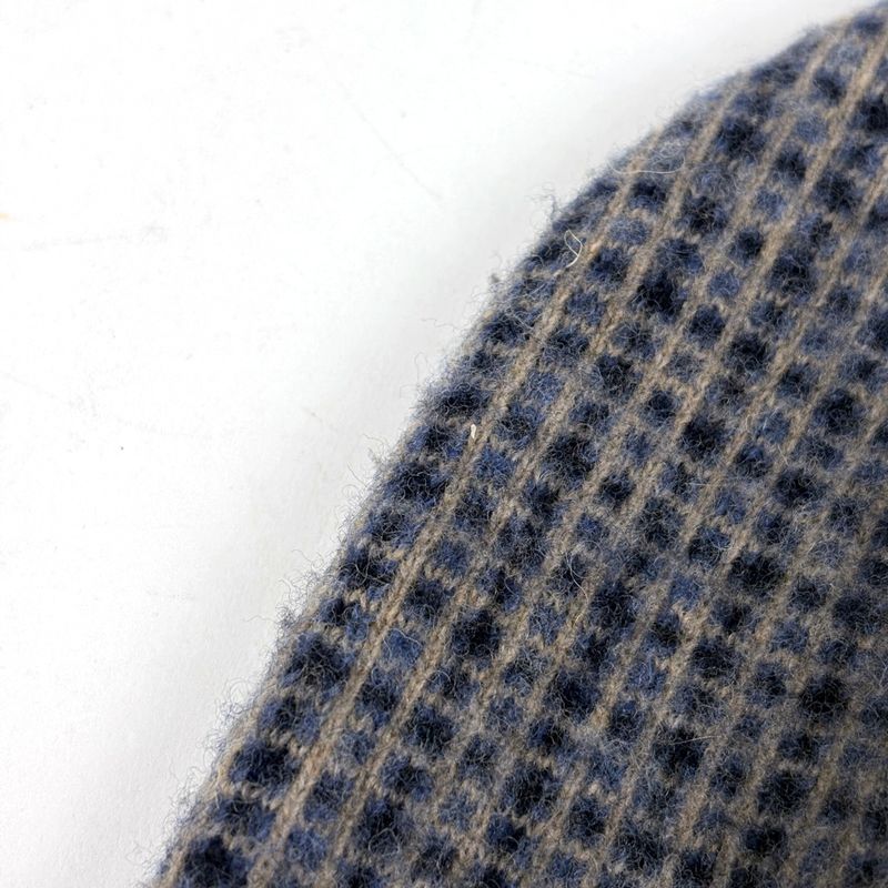Gucci Plaid Knit Cap Logo Hat Cap Wool Nylon Gray Blue