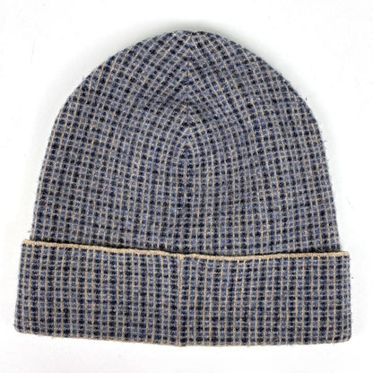 Gucci Plaid Knit Cap Logo Hat Cap Wool Nylon Gray Blue