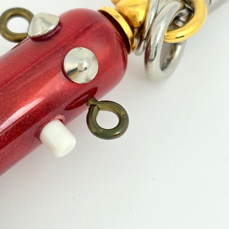 Prada Robot Motif Bag Charm Key Ring Key Holder Bag Leather Red Black Multicolor