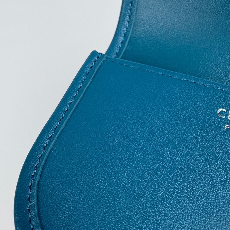 Celine Triomphe Card Case Coin Leather Green
