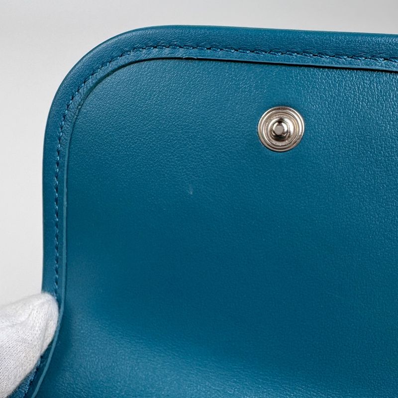 Celine Triomphe Card Case Coin Leather Green