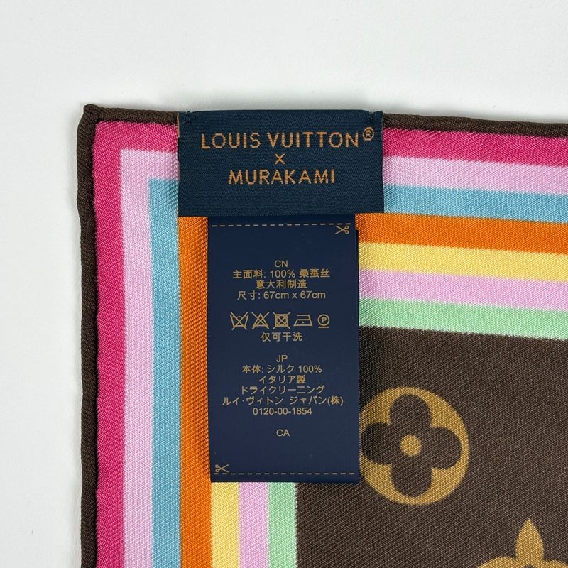 Louis Vuitton Carre 70 Super Flat Monogram Panda Takashi Murakami Scarf Silk