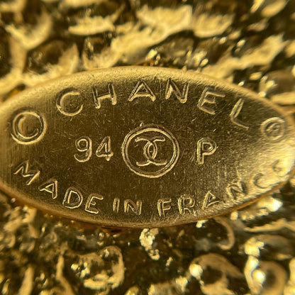 Chanel CC Logo Chain Necklace Quilted Long Gold Plated
