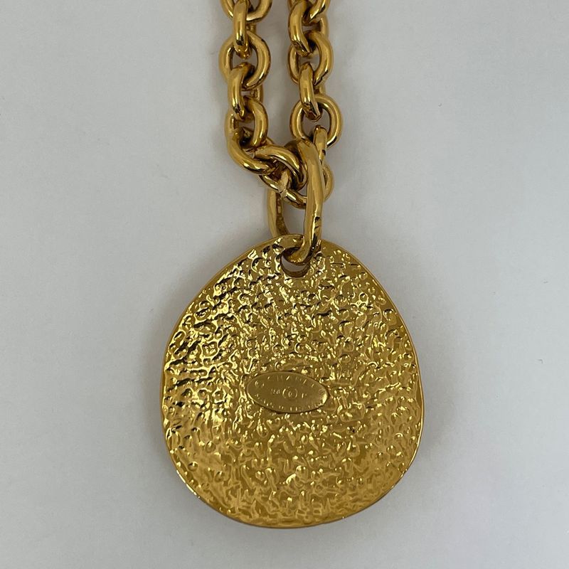Chanel CC Logo Chain Necklace Quilted Long Gold Plated