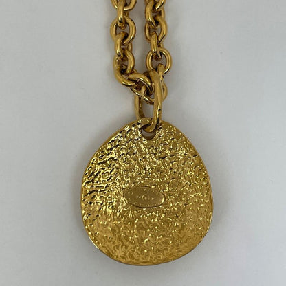 Chanel CC Logo Chain Necklace Quilted Long Gold Plated
