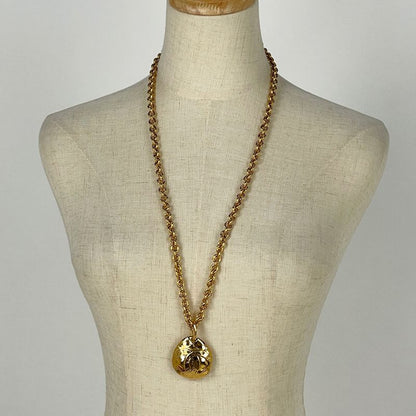 Chanel CC Logo Chain Necklace Quilted Long Gold Plated