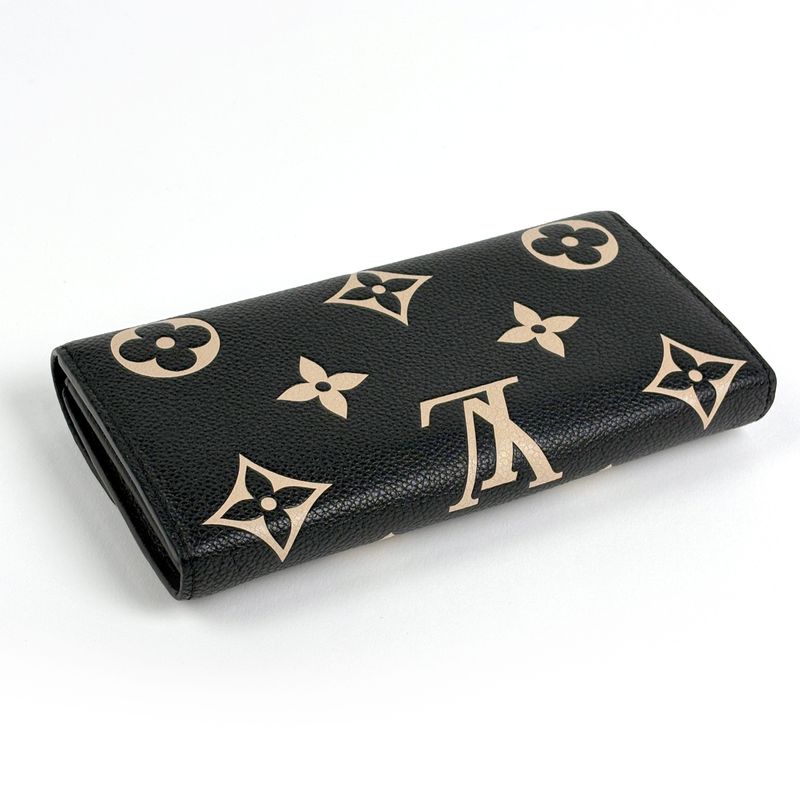Louis Vuitton Portefeuille Sarah Bicolor Bifold Wallet Monogram Empreinte Noir