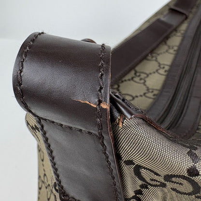 Gucci GG Pattern Shoulder Bag Sports Canvas Brown