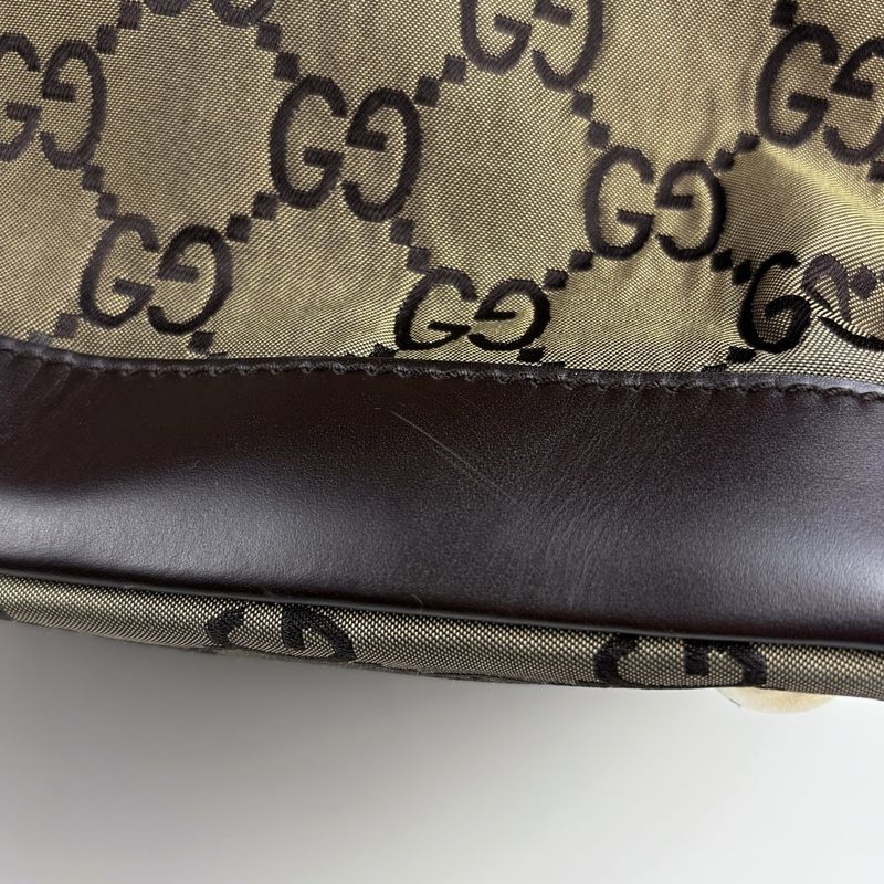 Gucci GG Pattern Shoulder Bag Sports Canvas Brown