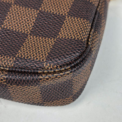 Louis Vuitton Mini Pochette Makeup Cosmetics Pouch Damier Brown