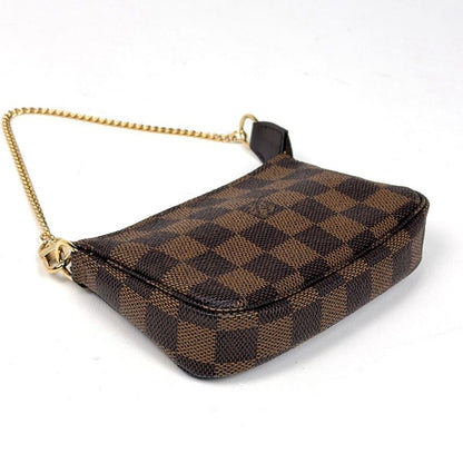 Louis Vuitton Mini Pochette Makeup Cosmetics Pouch Damier Brown