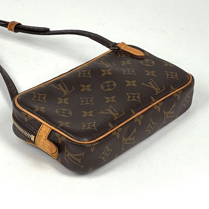 Louis Vuitton Pochette Marly Bandouliere Crossbody Shoulder Bag Monogram Brown
