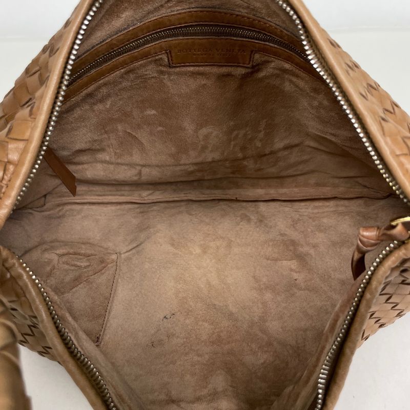 Bottega Veneta Intrecciato Shoulder Bag Leather Brown