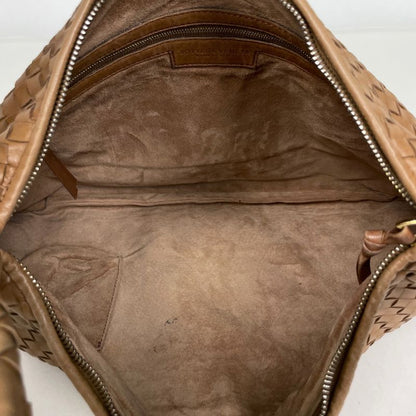 Bottega Veneta Intrecciato Shoulder Bag Leather Brown