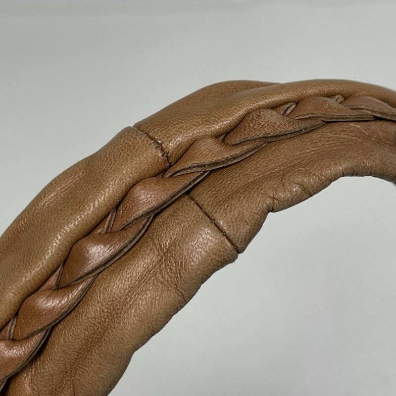 Bottega Veneta Intrecciato Shoulder Bag Leather Brown