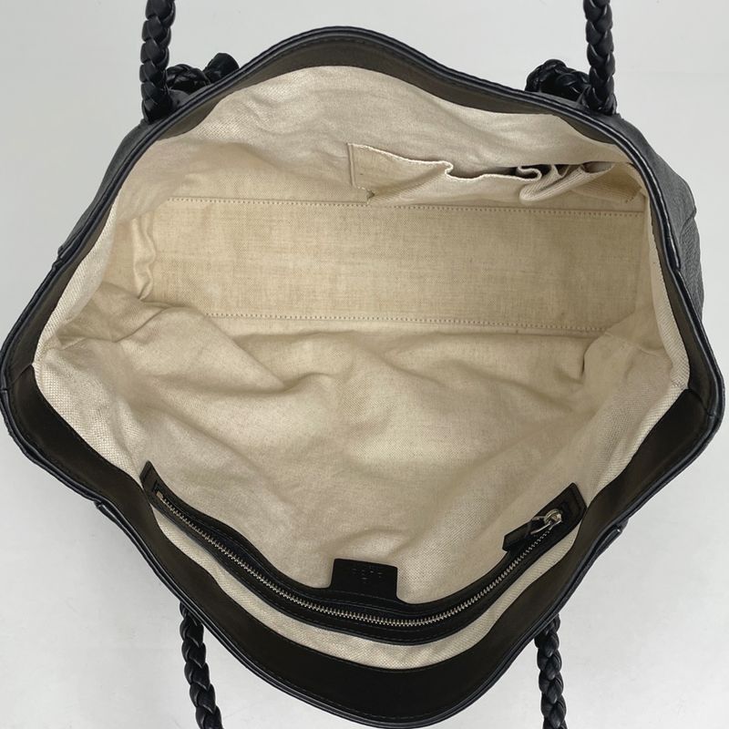Gucci Interlocking Tote Shoulder Leather Black