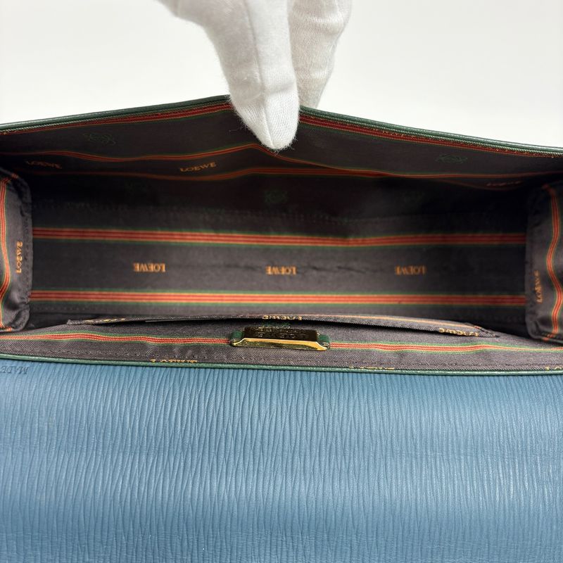 Loewe Velasquez Handbag Bicolor Leather Green Blue