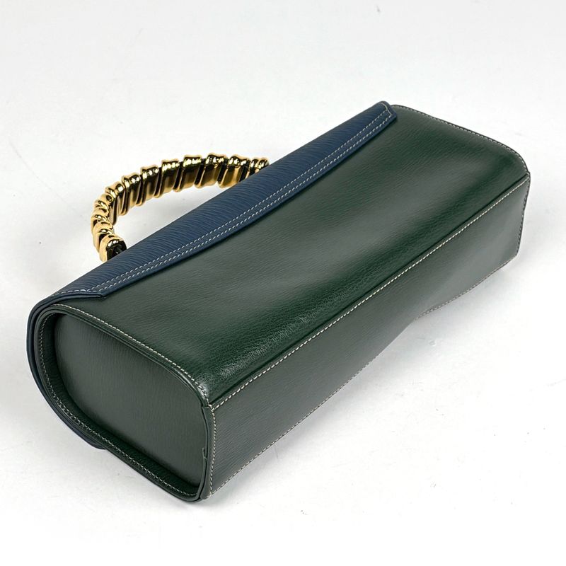 Loewe Velasquez Handbag Bicolor Leather Green Blue