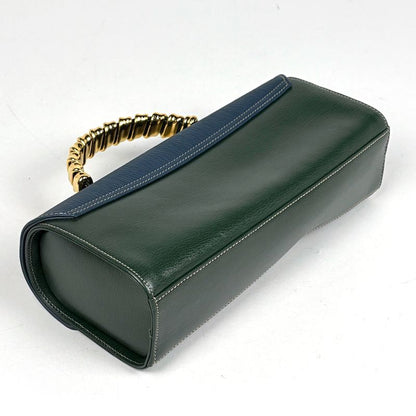 Loewe Velasquez Handbag Bicolor Leather Green Blue